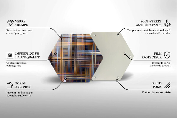 Glas Herdabdeckplatte Abstrakte Farblinien