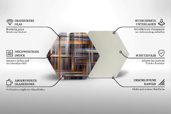 Glas Herdabdeckplatte Abstrakte Farblinien