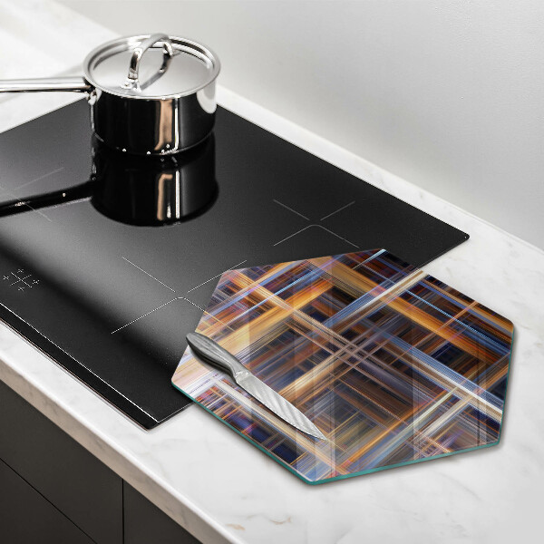 Glas Herdabdeckplatte Abstrakte Farblinien