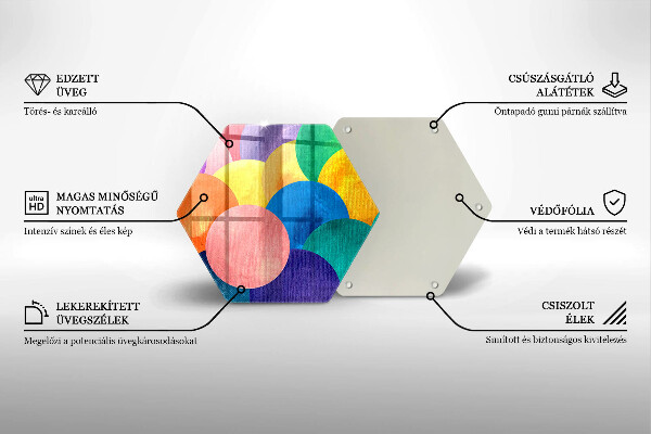 Glas Herdabdeckplatte Bunte Kreise
