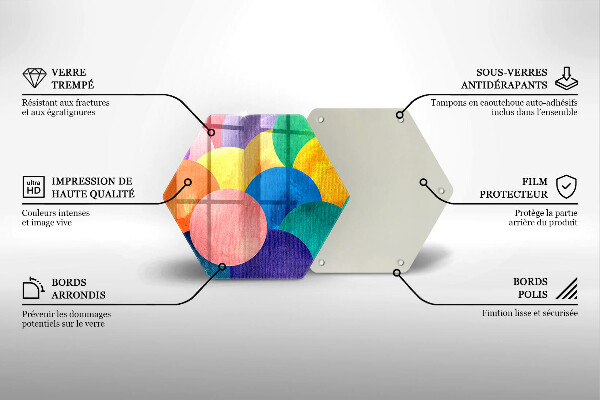 Glas Herdabdeckplatte Bunte Kreise