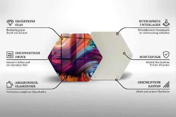 Glas Herdabdeckplatte Bunte Highlights