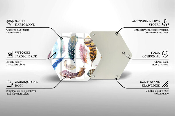 Glas Herdabdeckplatte Bunte Vogelfedern