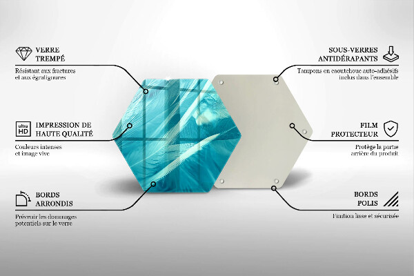 Glas Herdabdeckplatte Zarte Federn