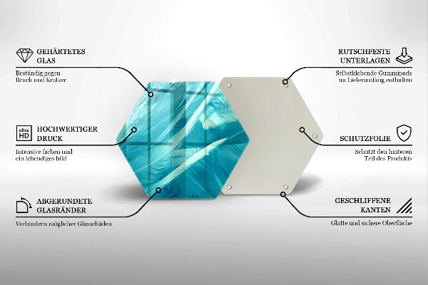 Glas Herdabdeckplatte Zarte Federn