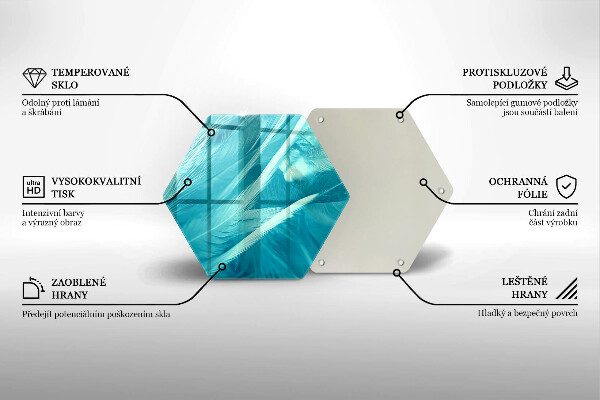 Glas Herdabdeckplatte Zarte Federn