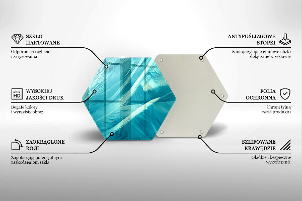 Glas Herdabdeckplatte Zarte Federn
