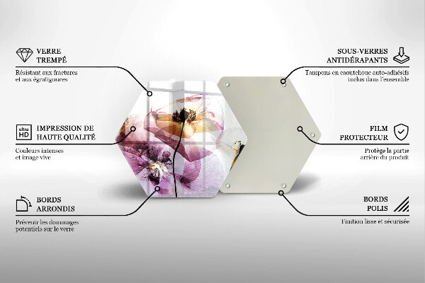 Glas Herdabdeckplatte Zarte Blumen