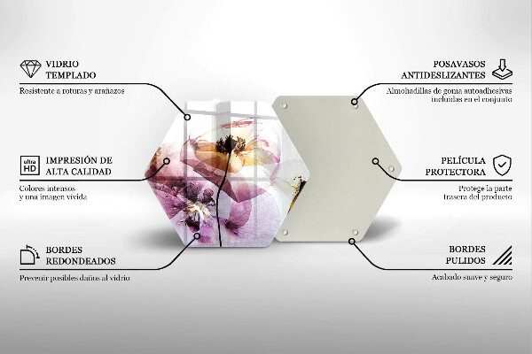 Glas Herdabdeckplatte Zarte Blumen