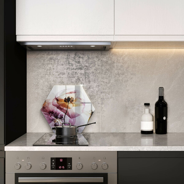 Glas Herdabdeckplatte Zarte Blumen