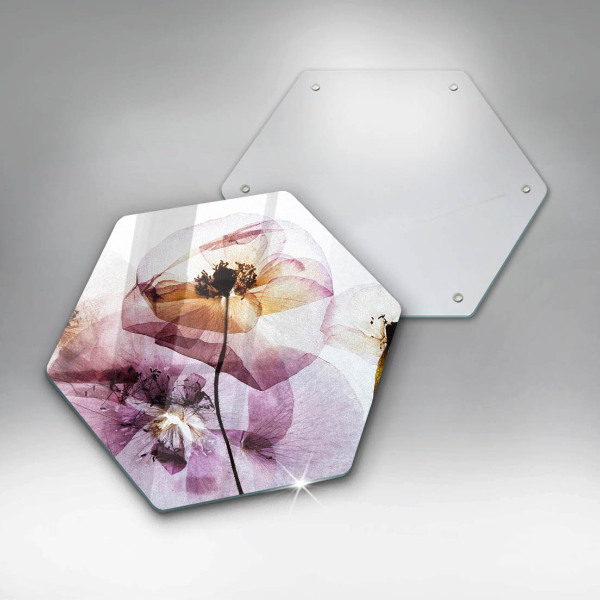 Glas Herdabdeckplatte Zarte Blumen