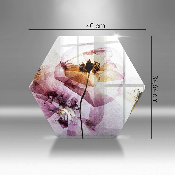 Glas Herdabdeckplatte Zarte Blumen