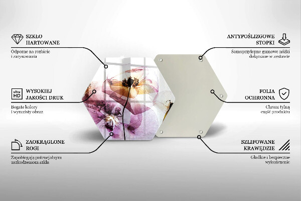 Glas Herdabdeckplatte Zarte Blumen
