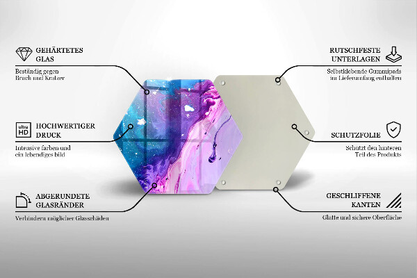 Glas Herdabdeckplatte Abstraktionstinten