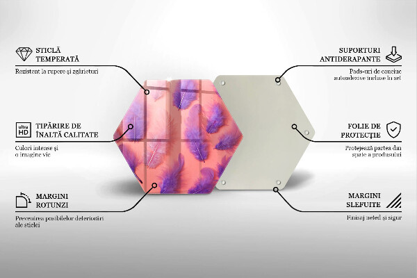 Glas Herdabdeckplatte Flauschige Federn