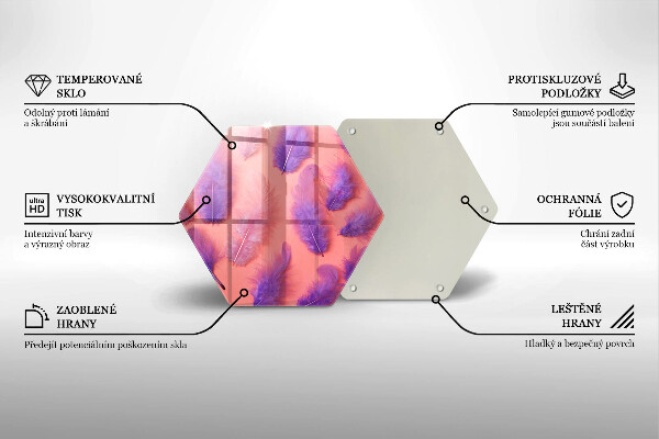 Glas Herdabdeckplatte Flauschige Federn