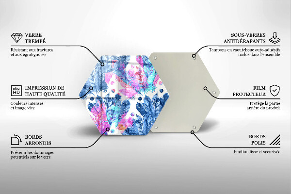 Glas Herdabdeckplatte Federn-Boho-Illustration