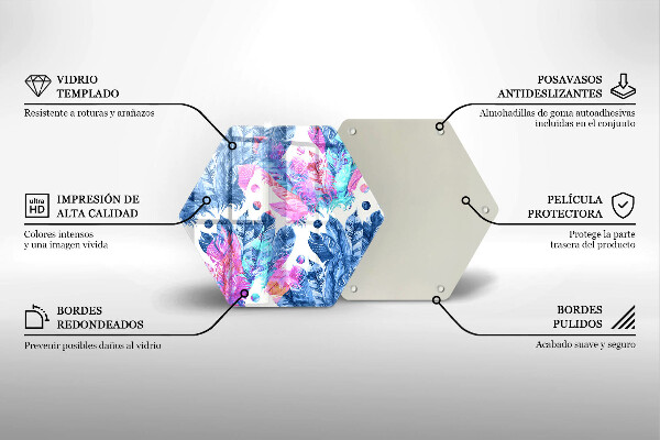 Glas Herdabdeckplatte Federn-Boho-Illustration