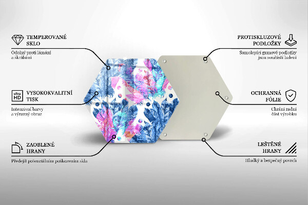 Glas Herdabdeckplatte Federn-Boho-Illustration