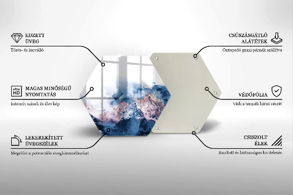 Glas Herdabdeckplatte Abstrakt bemalte Berge