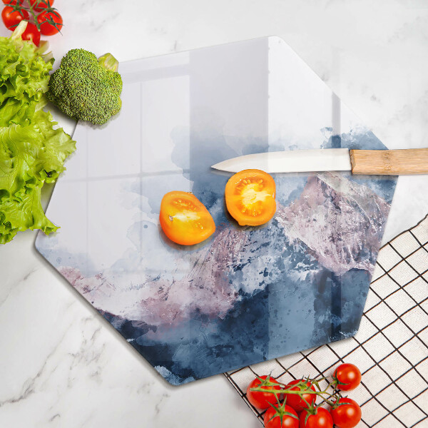 Glas Herdabdeckplatte Abstrakt bemalte Berge