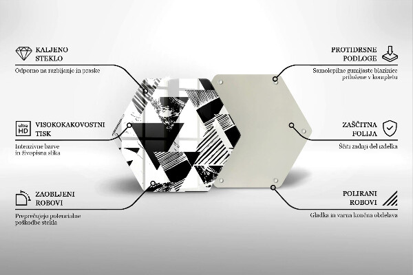 Glas Herdabdeckplatte Geometrische Dreiecke