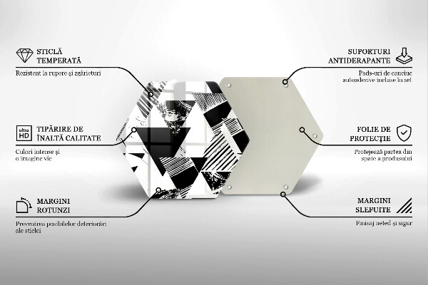 Glas Herdabdeckplatte Geometrische Dreiecke