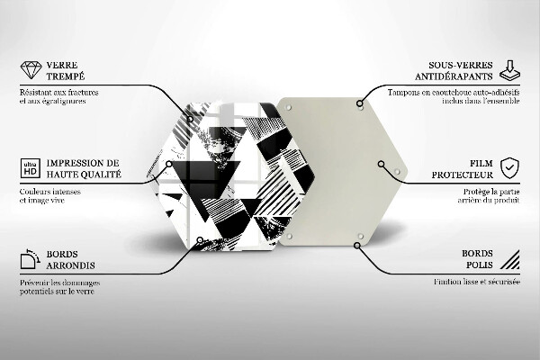 Glas Herdabdeckplatte Geometrische Dreiecke