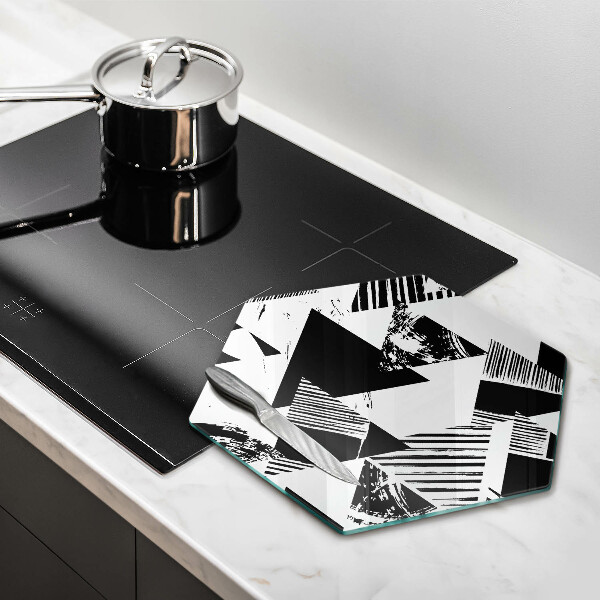 Glas Herdabdeckplatte Geometrische Dreiecke