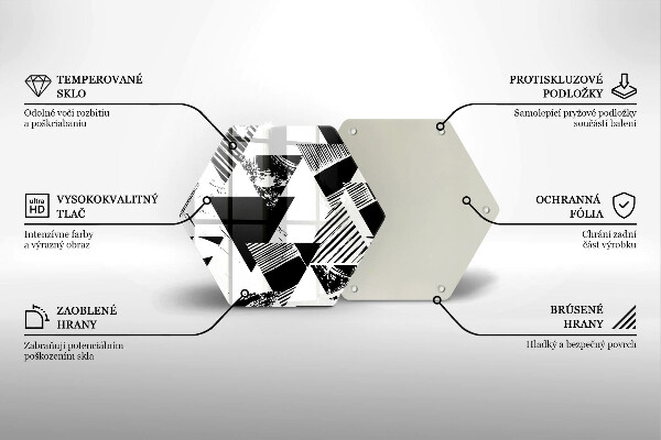 Glas Herdabdeckplatte Geometrische Dreiecke