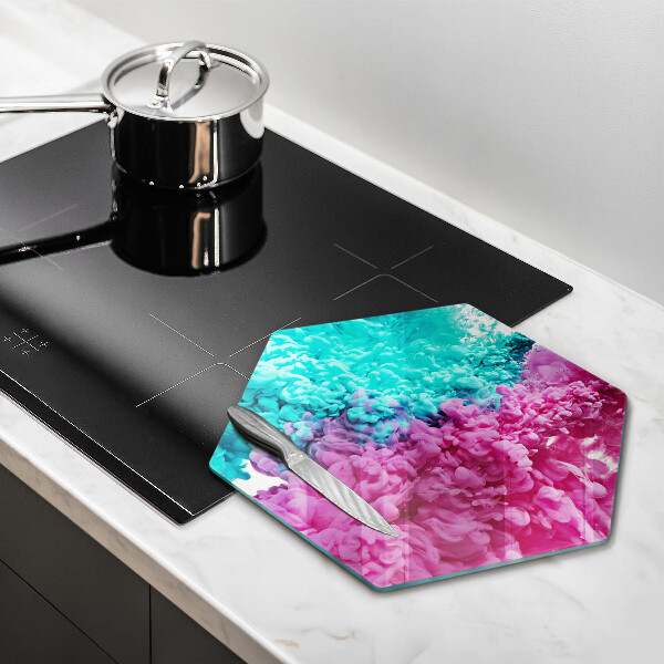 Glas Herdabdeckplatte Türkisrosa Rauch