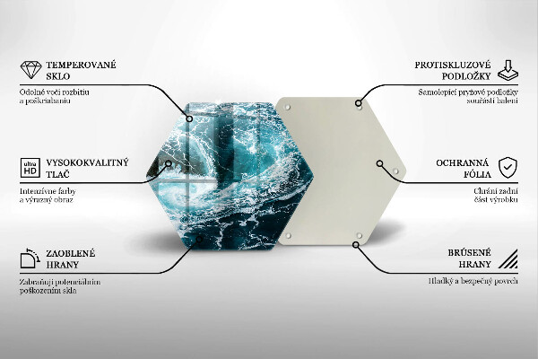 Glas Herdabdeckplatte Schäumende Wasserwellen