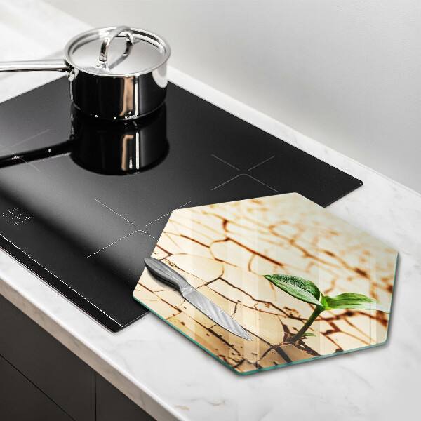 Glas Herdabdeckplatte Eine einsame Pflanze