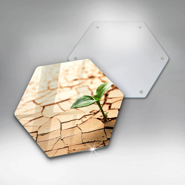 Glas Herdabdeckplatte Eine einsame Pflanze