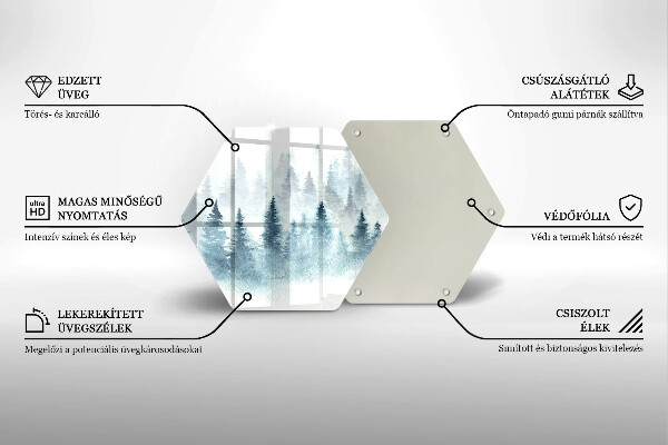 Glas Herdabdeckplatte Gemalter Winterwald