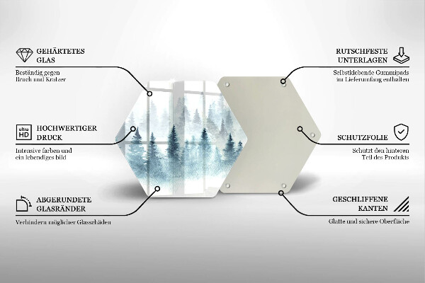 Glas Herdabdeckplatte Gemalter Winterwald