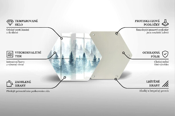 Glas Herdabdeckplatte Gemalter Winterwald