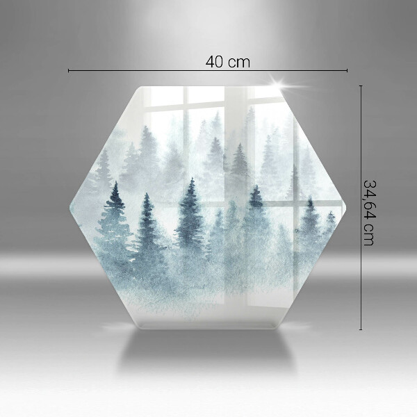Glas Herdabdeckplatte Gemalter Winterwald