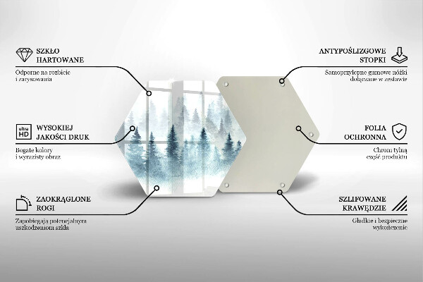 Glas Herdabdeckplatte Gemalter Winterwald