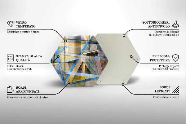Glas Herdabdeckplatte Gemalte Linienabstraktion