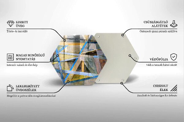 Glas Herdabdeckplatte Gemalte Linienabstraktion