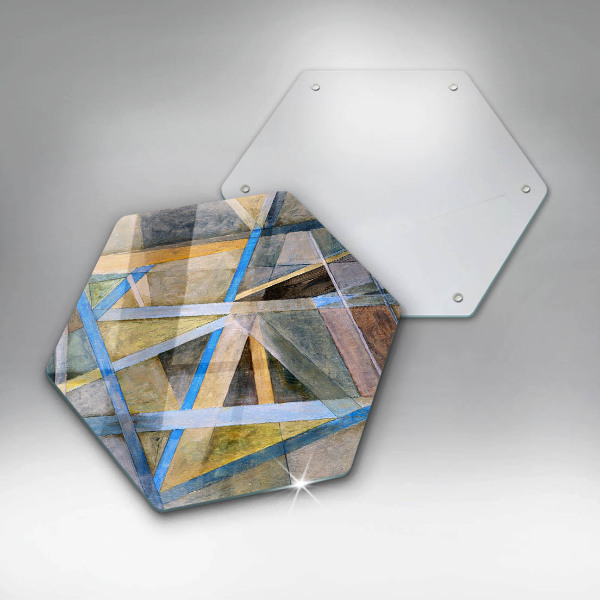 Glas Herdabdeckplatte Gemalte Linienabstraktion