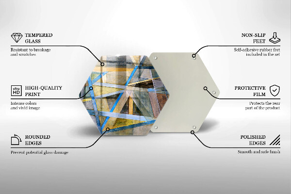 Glas Herdabdeckplatte Gemalte Linienabstraktion