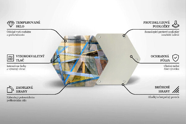 Glas Herdabdeckplatte Gemalte Linienabstraktion