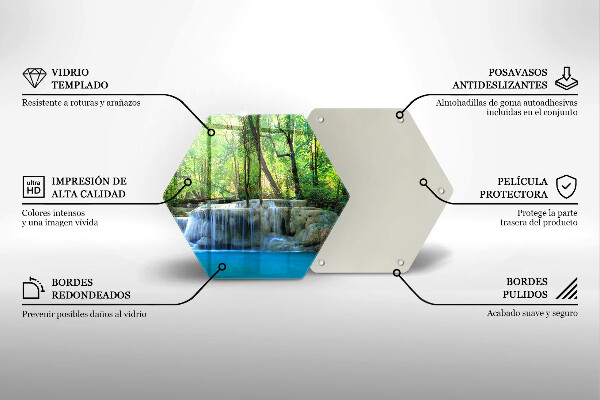 Glas Herdabdeckplatte Wasserfall im Wald