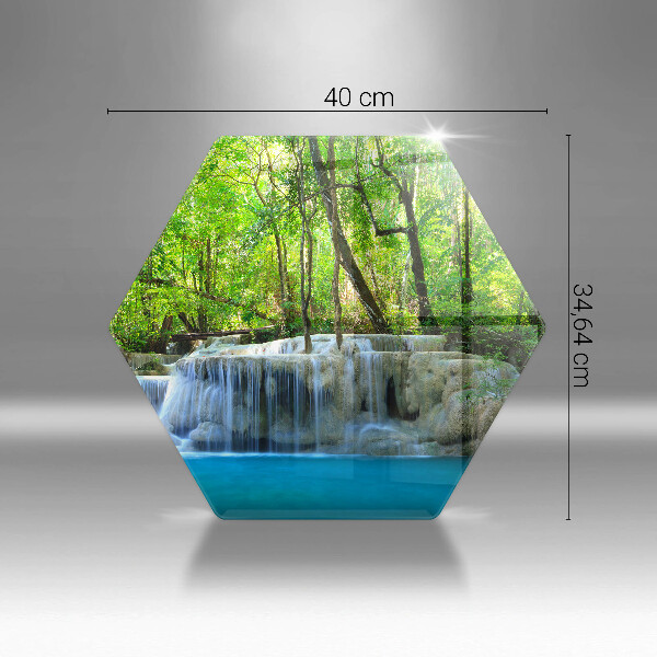 Glas Herdabdeckplatte Wasserfall im Wald