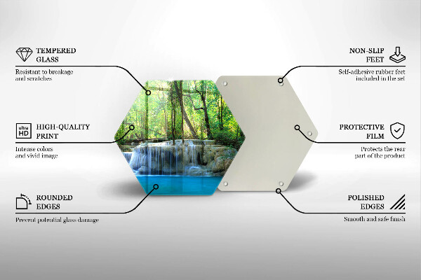 Glas Herdabdeckplatte Wasserfall im Wald