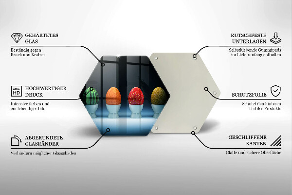Glas Herdabdeckplatte Abstrakte Fruchteier