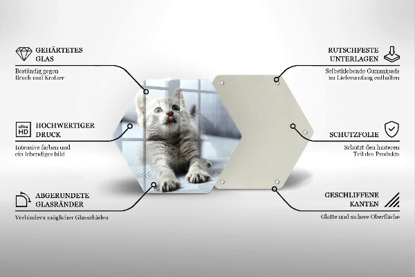 Glas Herdabdeckplatte Kleines süßes Kätzchen