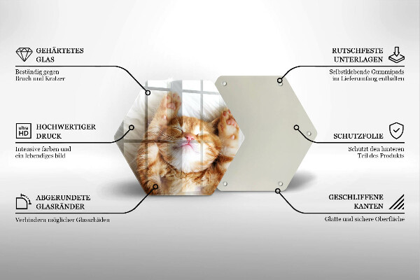 Glas Herdabdeckplatte Kleines süßes Kätzchen
